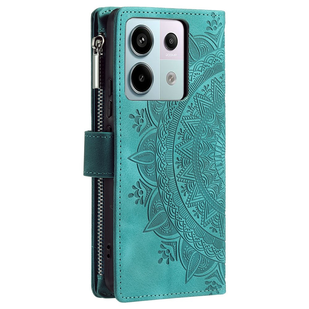 For Xiaomi Redmi Note 13 Pro 5G / Poco X6 5G Phone Case Flower Pattern Leather Flip Cover
