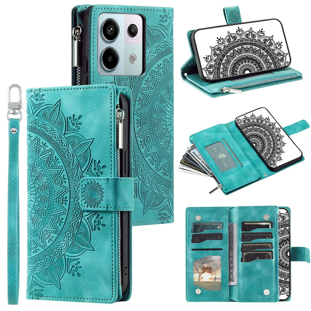 For Xiaomi Redmi Note 13 Pro 5G / Poco X6 5G Phone Case Flower Pattern Leather Flip Cover