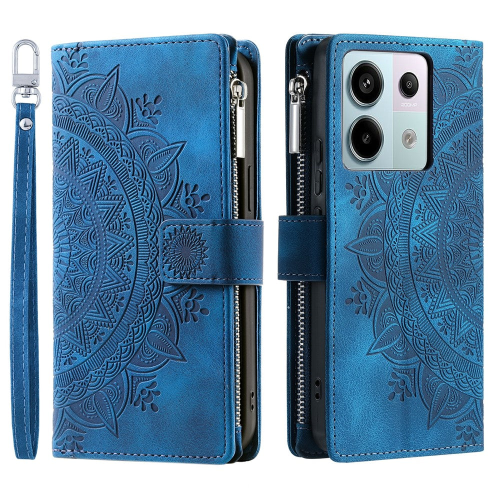 Xiaomi Redmi Note 13 Pro 5G / Poco X6 5G mobilskal Blommönster Läder Flipfodral