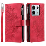For Xiaomi Redmi Note 13 Pro 5G / Poco X6 5G Phone Case Flower Pattern Leather Flip Cover