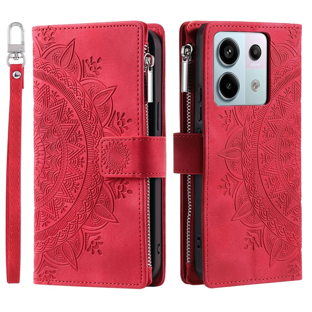Xiaomi Redmi Note 13 Pro 5G / Poco X6 5G mobilskal Blommönster Läder Flipfodral