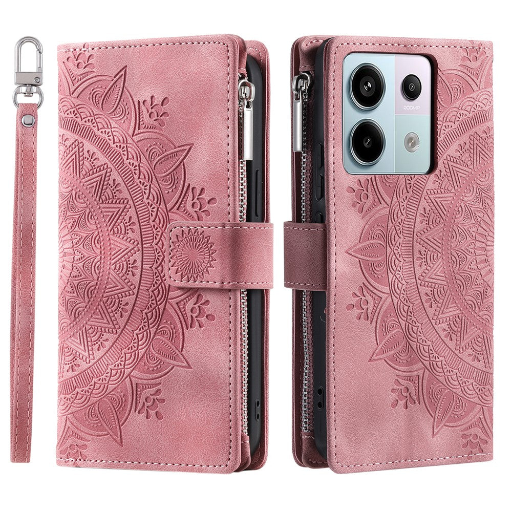 Xiaomi Redmi Note 13 Pro 5G / Poco X6 5G mobilskal Blommönster Läder Flipfodral