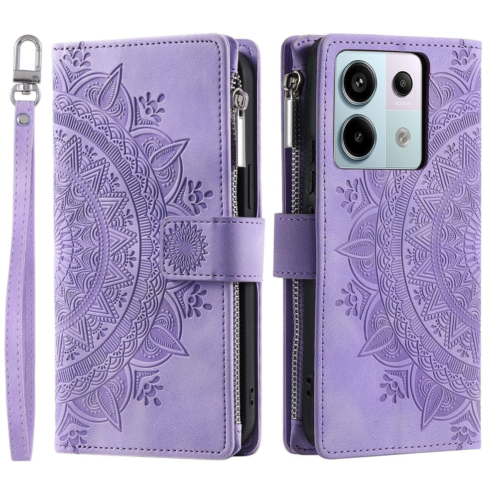 Xiaomi Redmi Note 13 Pro 5G / Poco X6 5G mobilskal Blommönster Läder Flipfodral