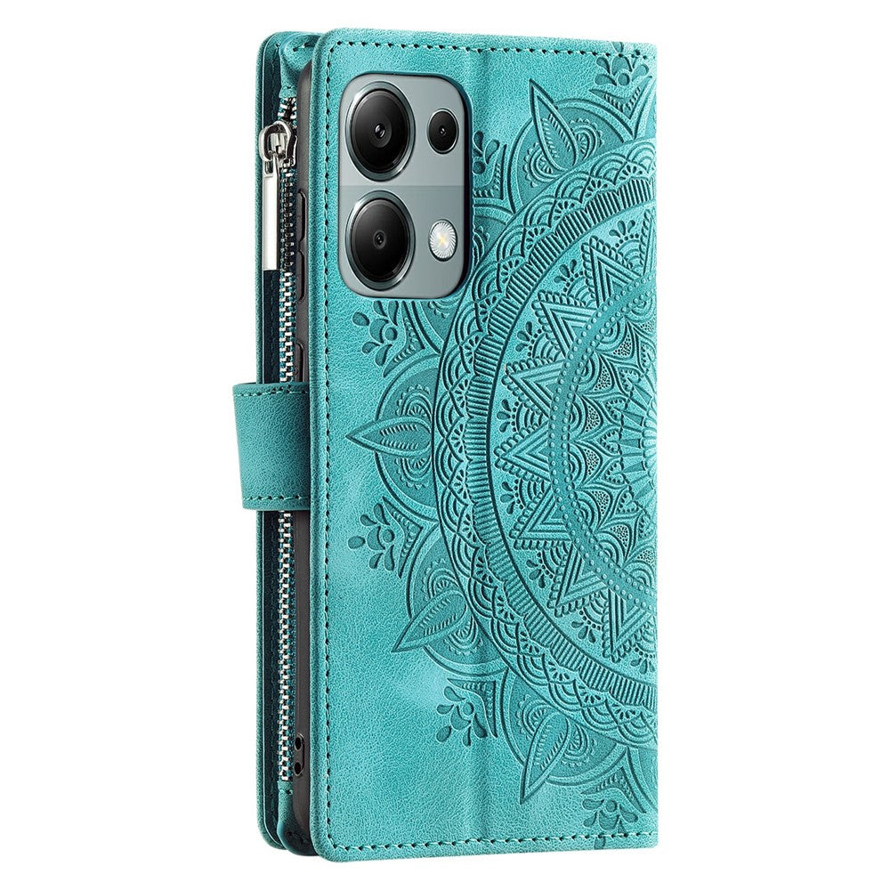 Xiaomi Redmi Note 13 Pro 4G / Poco M6 Pro 4G-skal PU-läder med blommönster, mobilskal