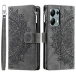 For Xiaomi Redmi Note 13 Pro 4G / Poco M6 Pro 4G Case PU Leather Flower Pattern Phone Cover