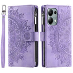 For Xiaomi Redmi Note 13 Pro 4G / Poco M6 Pro 4G Case PU Leather Flower Pattern Phone Cover