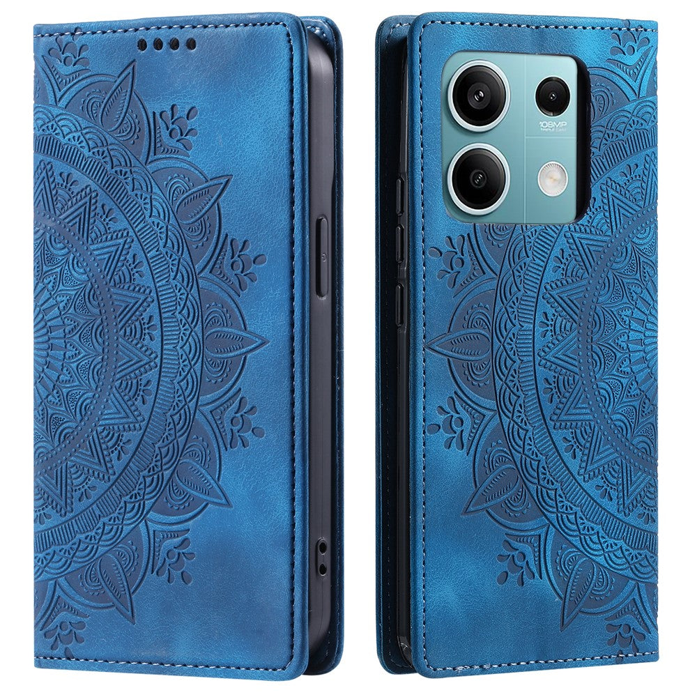 For Xiaomi Redmi Note 13 5G Leather Case Imprinted Mandala Wallet Phone Cover