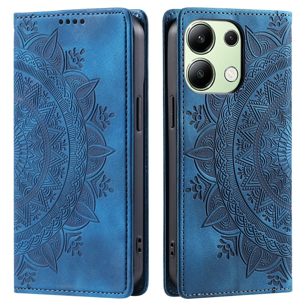 For Xiaomi Redmi Note 13 4G Case Leather Flip Phone Cover Mandala Flower Pattern