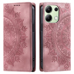For Xiaomi Redmi Note 13 4G Case Leather Flip Phone Cover Mandala Flower Pattern