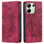 For Xiaomi Redmi Note 13 4G Case Leather Flip Phone Cover Mandala Flower Pattern