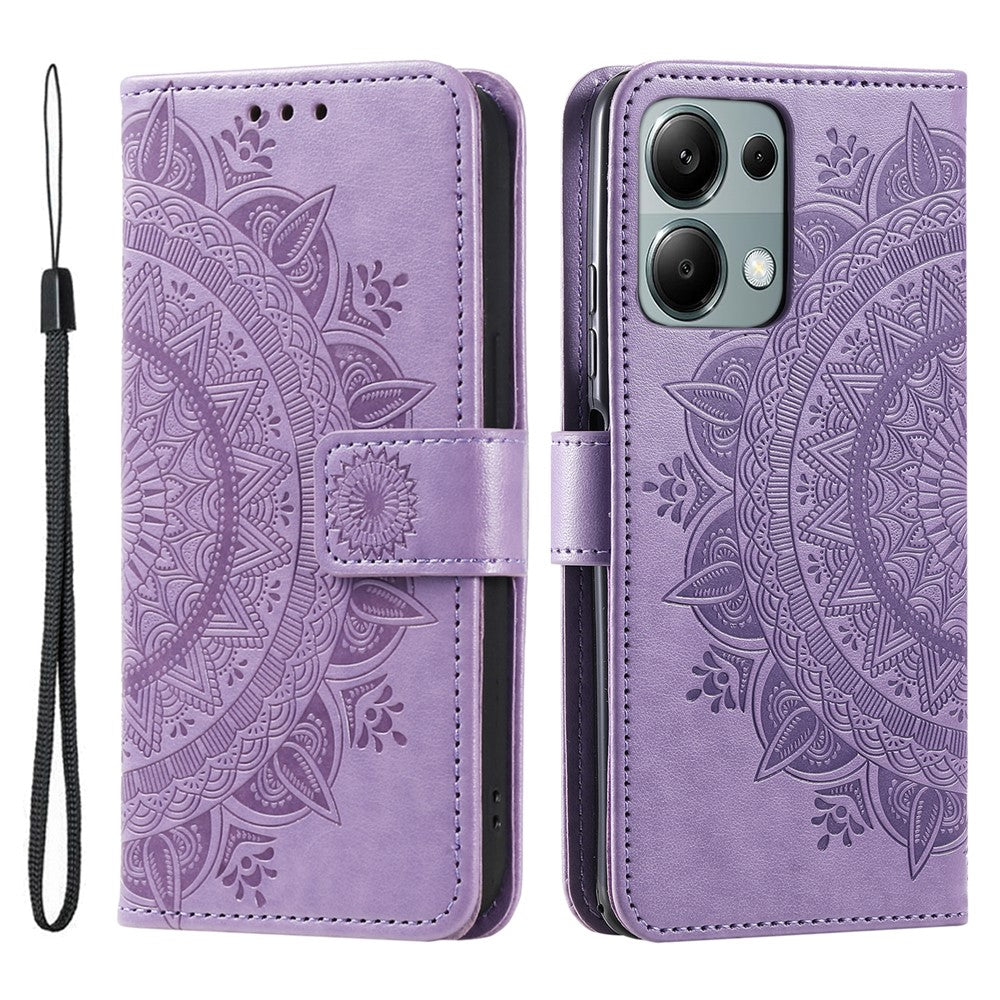 Xiaomi Redmi Note 13 Pro 4G / Poco M6 Pro 4G Plånboksfodral Läderfodral Mandala Blomma