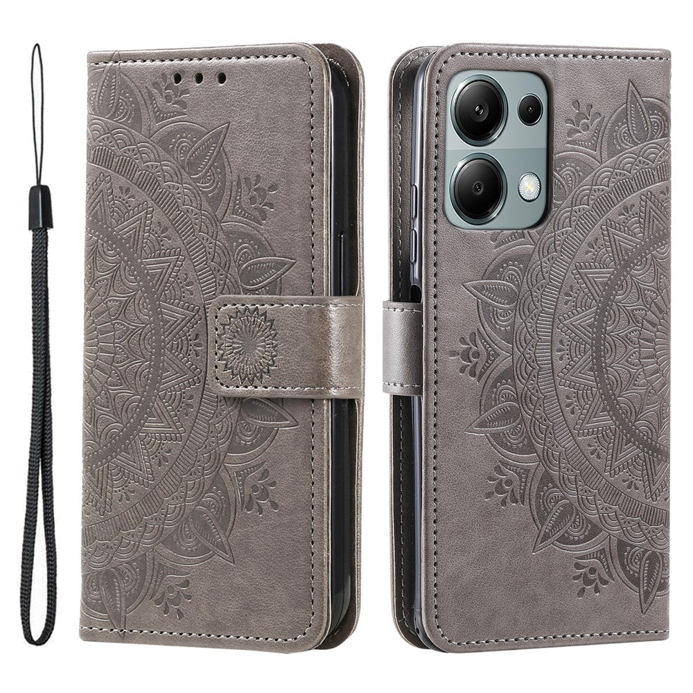 Xiaomi Redmi Note 13 Pro 4G / Poco M6 Pro 4G Plånboksfodral Läderfodral Mandala Blomma