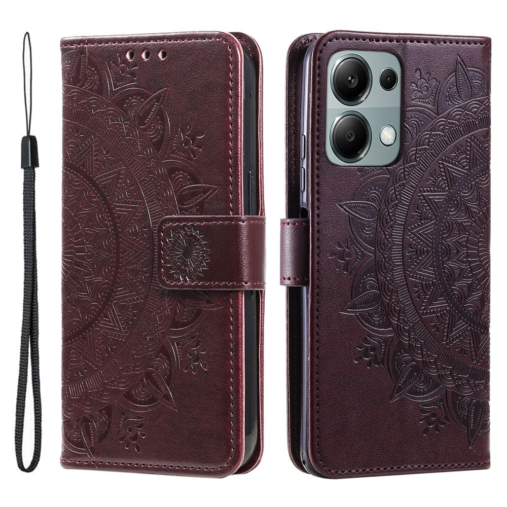 For Xiaomi Redmi Note 13 Pro 4G / Poco M6 Pro 4G Case Wallet Leather Cover Mandala Flower