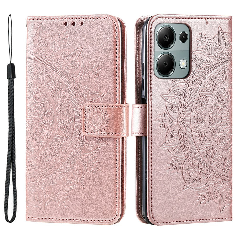 Xiaomi Redmi Note 13 Pro 4G / Poco M6 Pro 4G Plånboksfodral Läderfodral Mandala Blomma