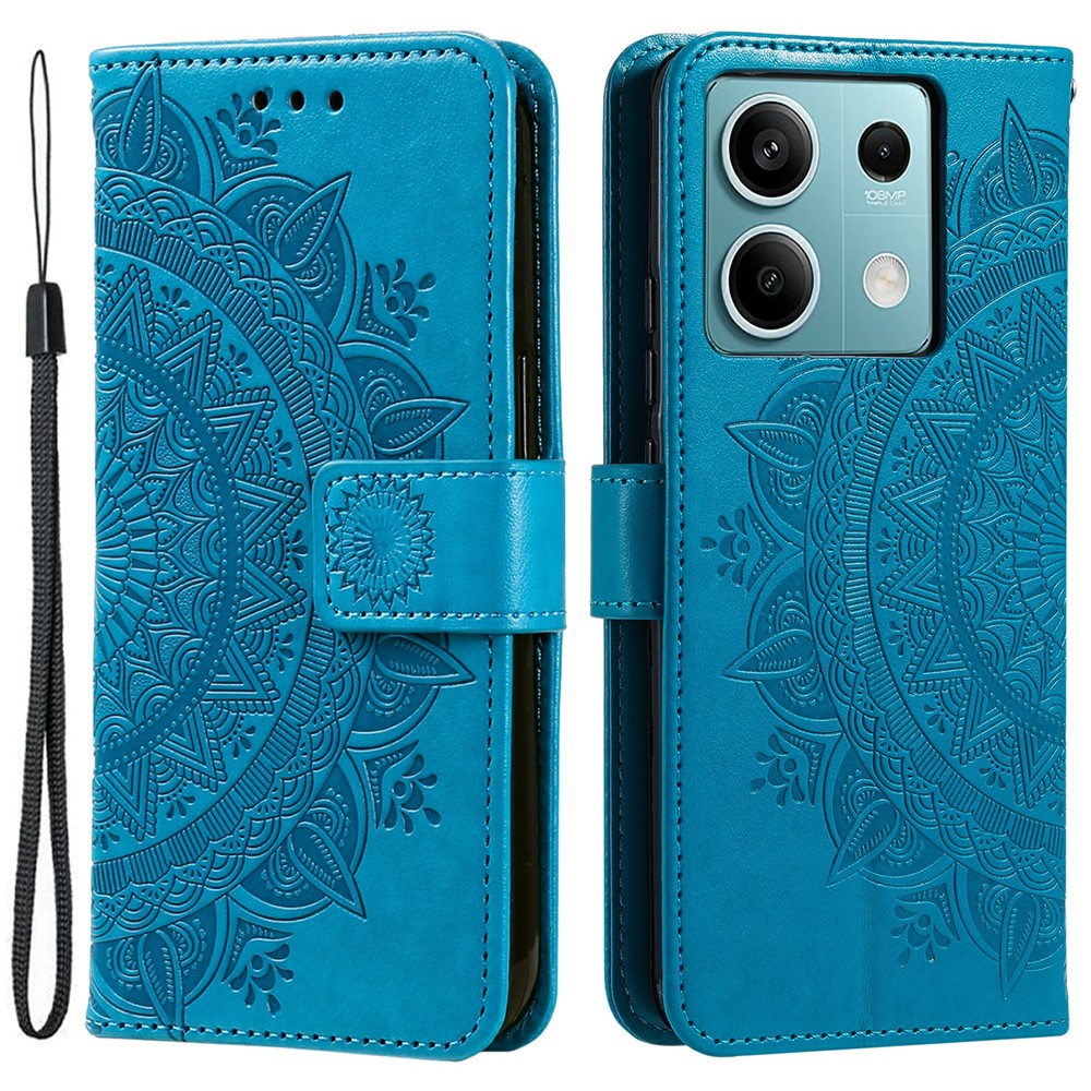 Läderfodral för Xiaomi Redmi Note 13 5G med mandala-motiv och magnetlås