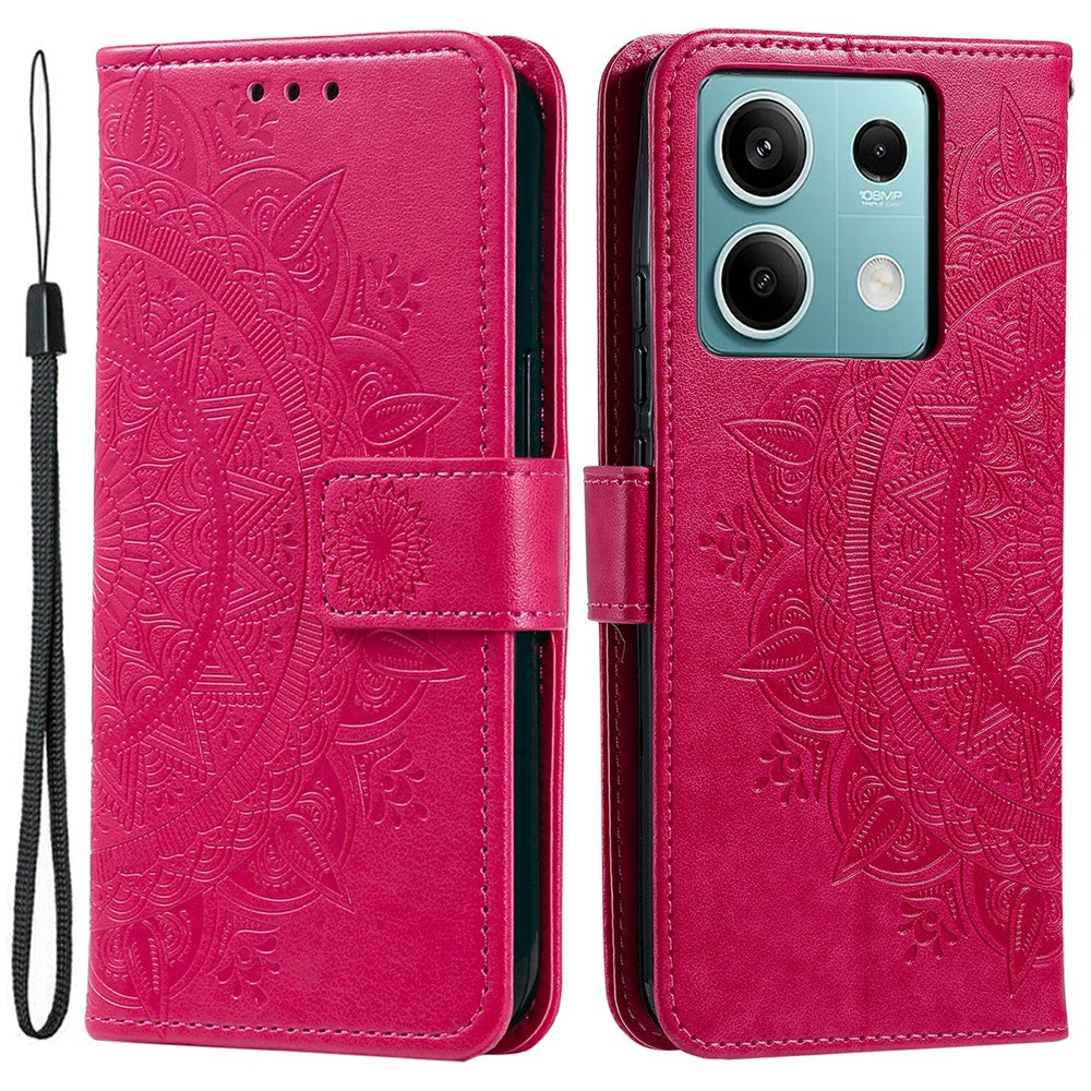 For Xiaomi Redmi Note 13 5G Leather Case Mandala Flower Cover Magnetic Clasp