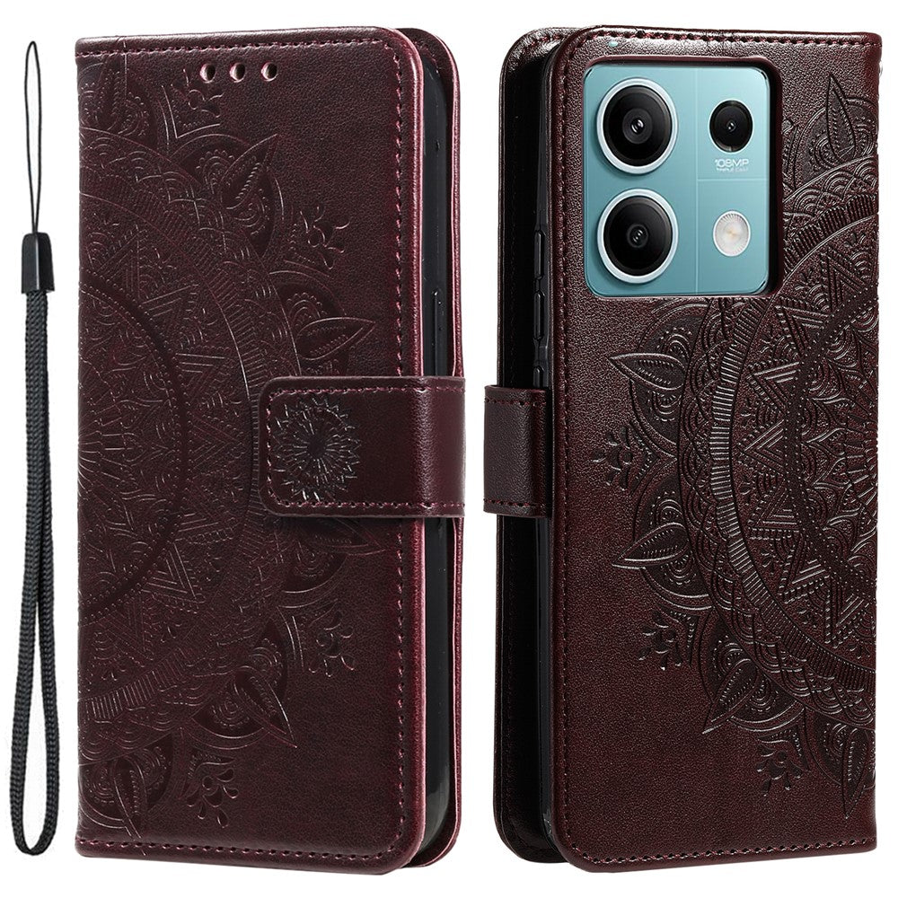 For Xiaomi Redmi Note 13 5G Leather Case Mandala Flower Cover Magnetic Clasp