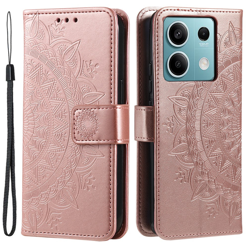 For Xiaomi Redmi Note 13 5G Leather Case Mandala Flower Cover Magnetic Clasp