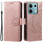 Läderfodral för Xiaomi Redmi Note 13 5G med mandala-motiv och magnetlås