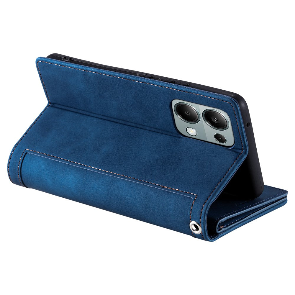 For Xiaomi Redmi Note 13 Pro 4G / Poco M6 Pro 4G Case Zipper Leather Cover with 9 Card Slots