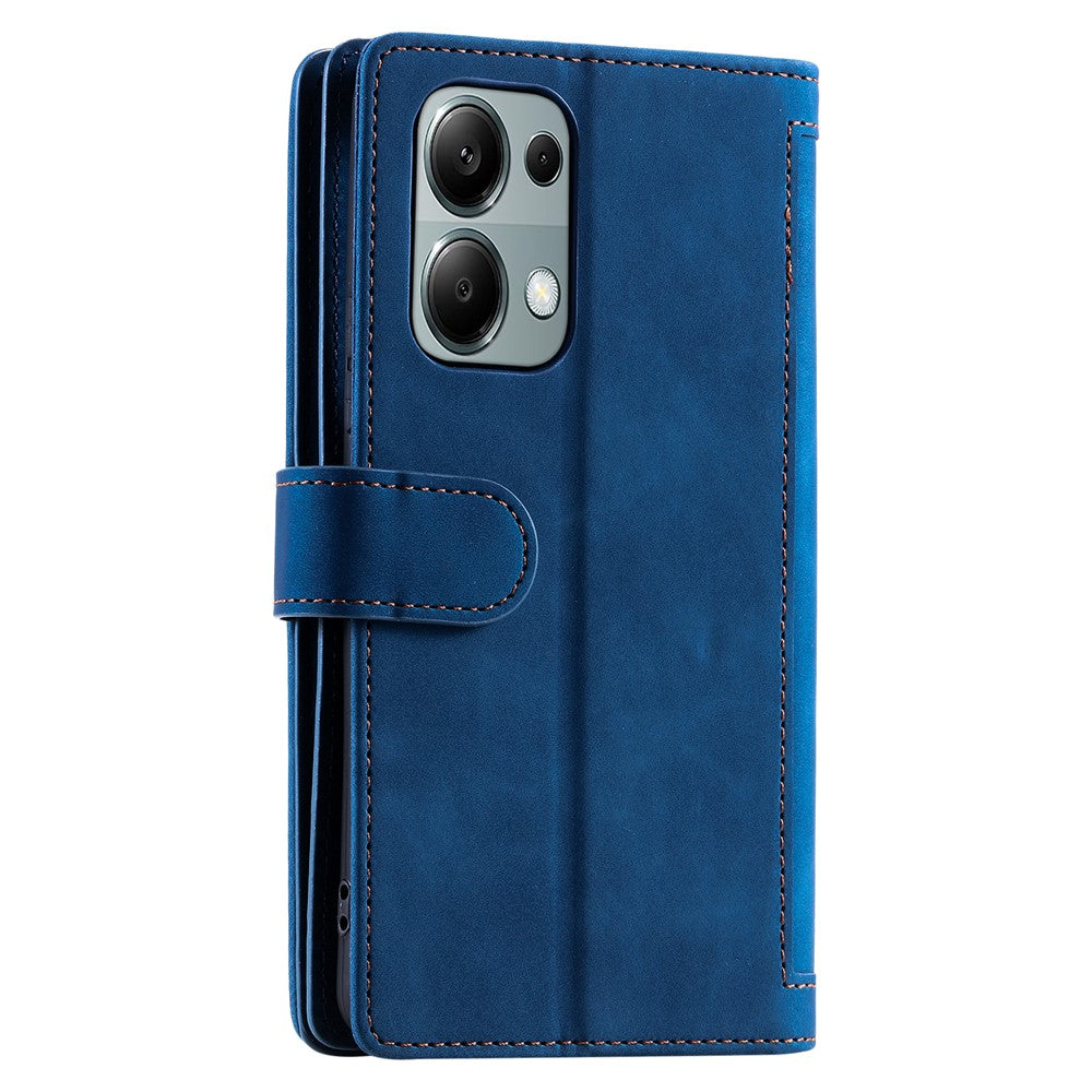 For Xiaomi Redmi Note 13 Pro 4G / Poco M6 Pro 4G Case Zipper Leather Cover with 9 Card Slots
