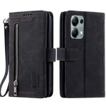 For Xiaomi Redmi Note 13 Pro 4G / Poco M6 Pro 4G Case Zipper Leather Cover with 9 Card Slots