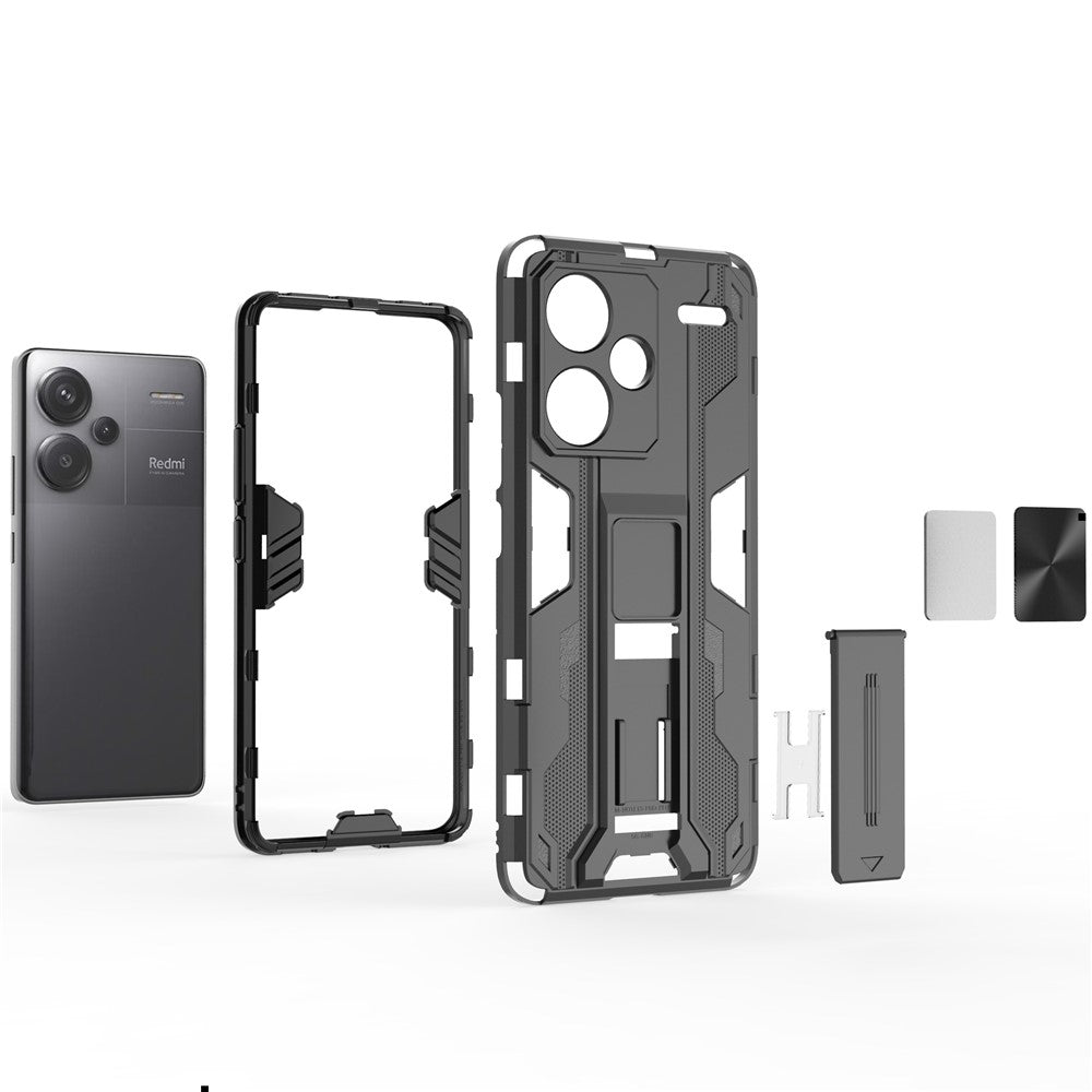 For Xiaomi Redmi Note 13 Pro+ 5G Case PC + TPU Dual Layer Kickstand Phone Cover