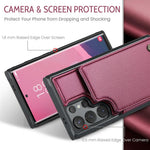 Samsung Galaxy S24 Ultra mobilskal CASEME C22 Läderbaksida med RFID-blockerande kortplatser