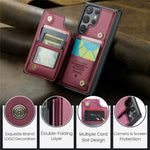 Samsung Galaxy S24 Ultra mobilskal CASEME C22 Läderbaksida med RFID-blockerande kortplatser
