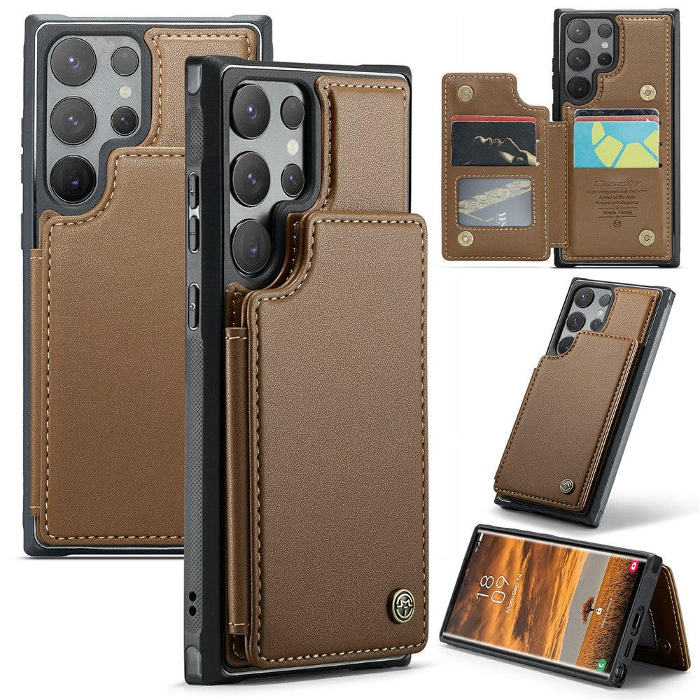 Samsung Galaxy S24 Ultra mobilskal CASEME C22 Läderbaksida med RFID-blockerande kortplatser
