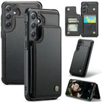 Samsung Galaxy S24 mobilskal CASEME C22 Läderbaksida med RFID-blockerande kortplatser