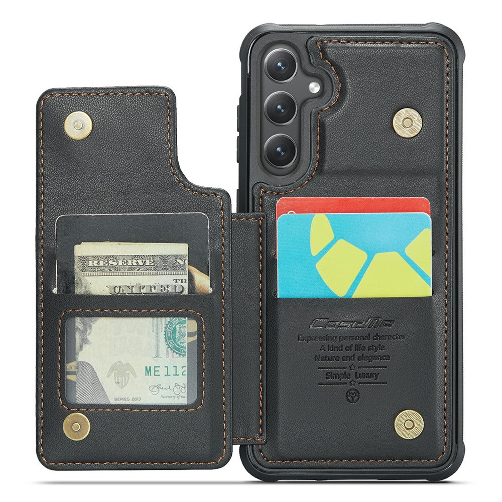 For Samsung Galaxy S24 Phone Case CASEME C22 Leather Back Cover with RFID Blocking Card Slots