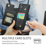 For Samsung Galaxy S24 Phone Case CASEME C22 Leather Back Cover with RFID Blocking Card Slots
