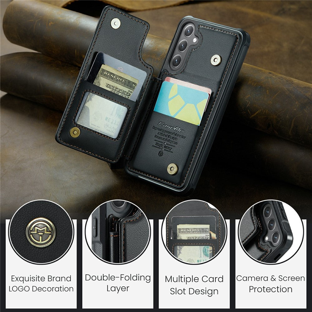 For Samsung Galaxy S24 Phone Case CASEME C22 Leather Back Cover with RFID Blocking Card Slots