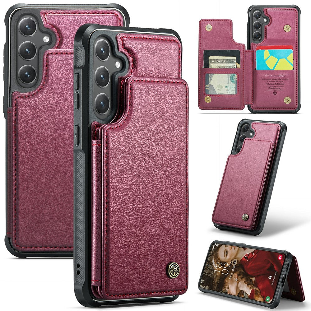 For Samsung Galaxy S24 Phone Case CASEME C22 Leather Back Cover with RFID Blocking Card Slots