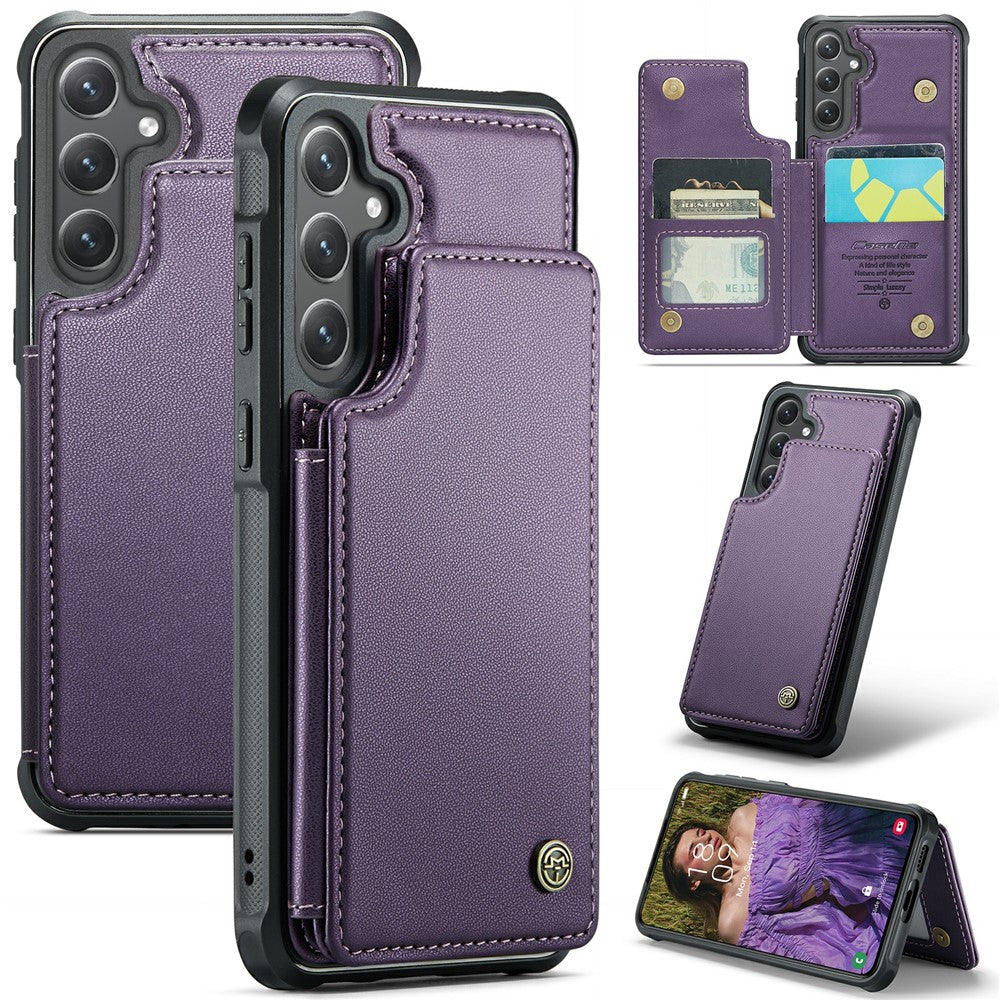 For Samsung Galaxy S24 Phone Case CASEME C22 Leather Back Cover with RFID Blocking Card Slots