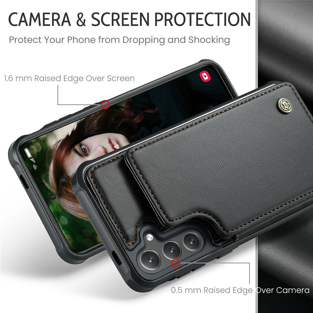 For Samsung Galaxy S24+ Phone Case CASEME C22 Leather Back Cover with RFID Blocking Card Slots