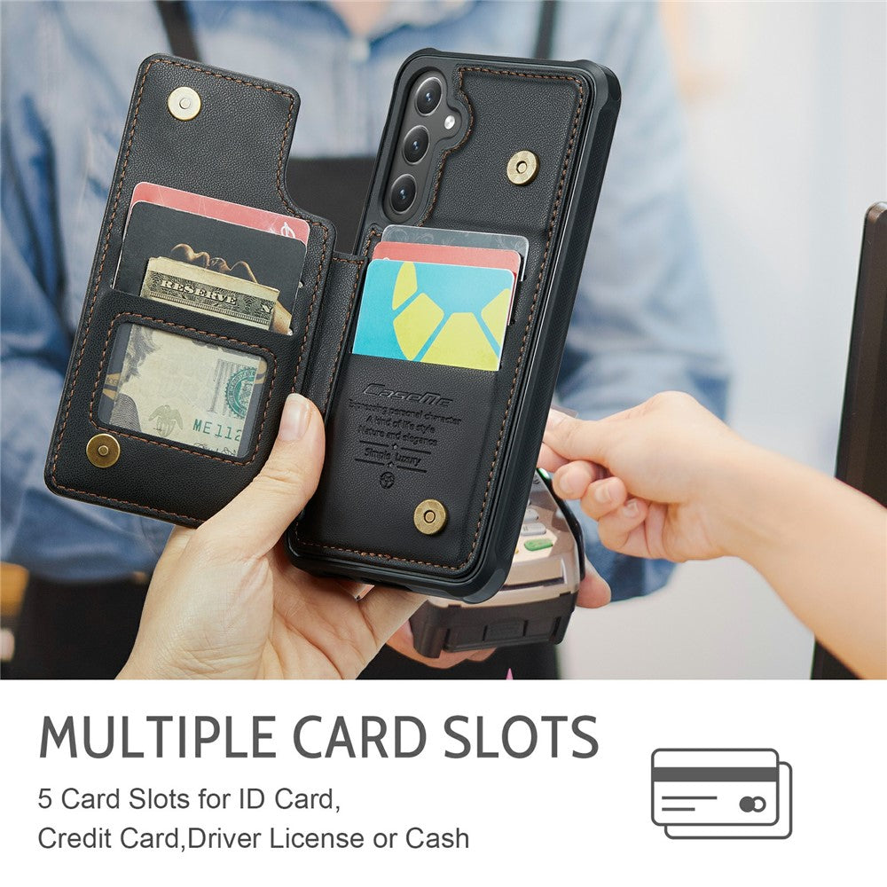 For Samsung Galaxy S24+ Phone Case CASEME C22 Leather Back Cover with RFID Blocking Card Slots
