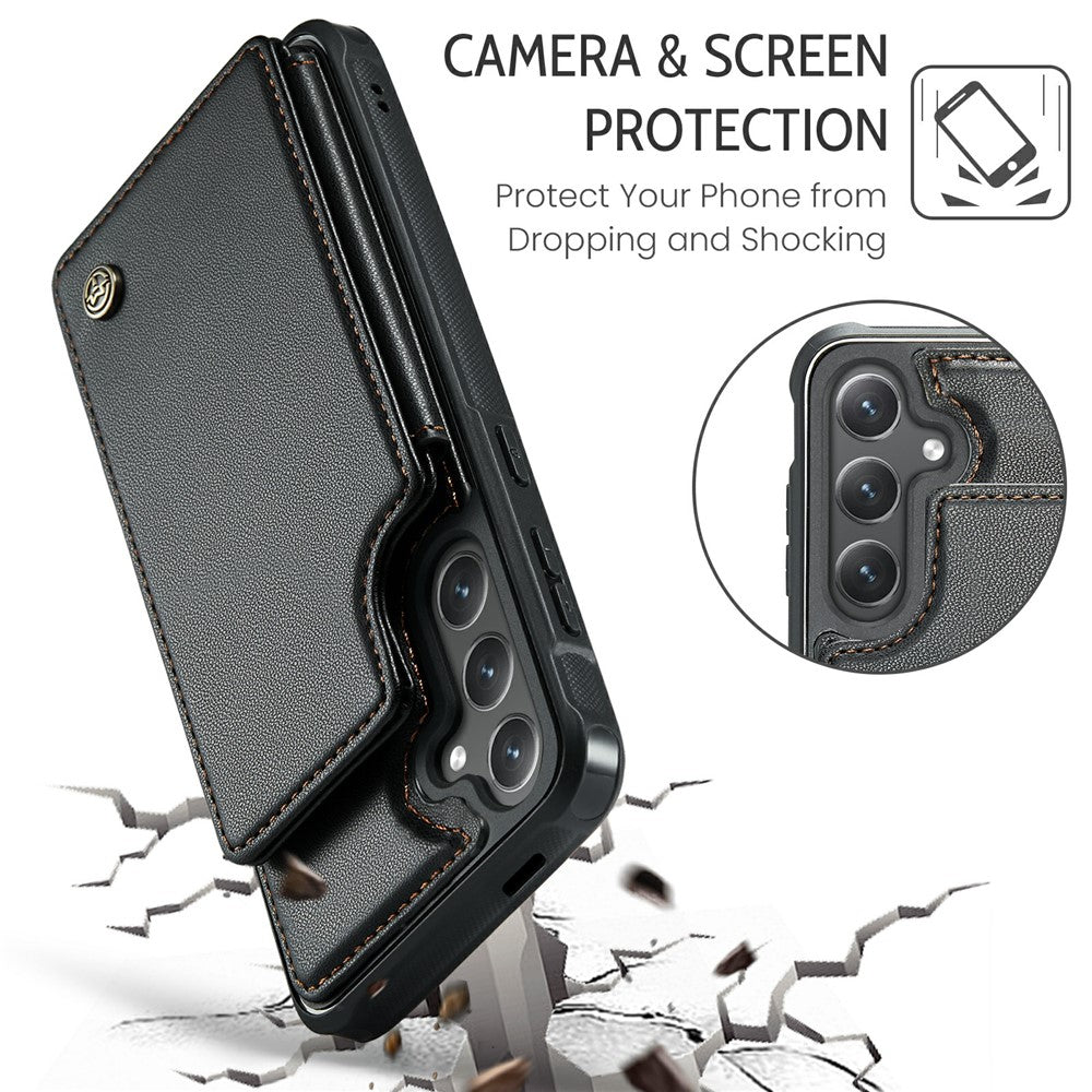 For Samsung Galaxy S24+ Phone Case CASEME C22 Leather Back Cover with RFID Blocking Card Slots