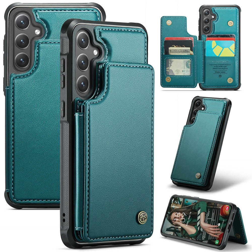 For Samsung Galaxy S24+ Phone Case CASEME C22 Leather Back Cover with RFID Blocking Card Slots