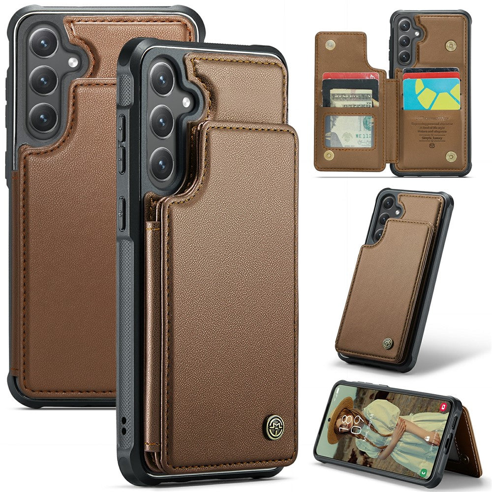 For Samsung Galaxy S24+ Phone Case CASEME C22 Leather Back Cover with RFID Blocking Card Slots