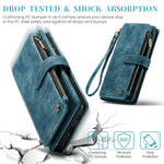 For Samsung Galaxy S24 Phone Cases with Strap CASEME C30 Zipper Multiple Card Holder PU Leather Cover