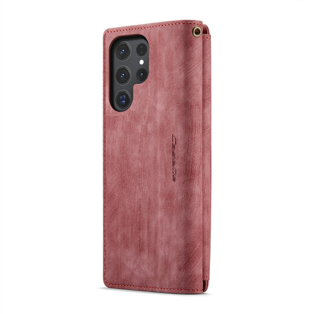 Til Samsung Galaxy S24 Ultra Telefonetuier med Rem CASEME C30 Lynlås Flere Kortrum PU Læder Cover