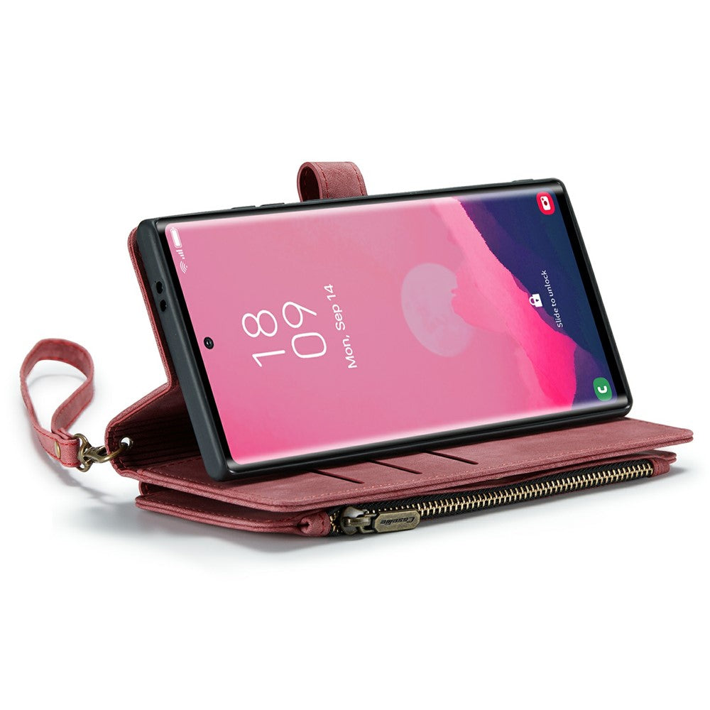 Til Samsung Galaxy S24 Ultra Telefonetuier med Rem CASEME C30 Lynlås Flere Kortrum PU Læder Cover