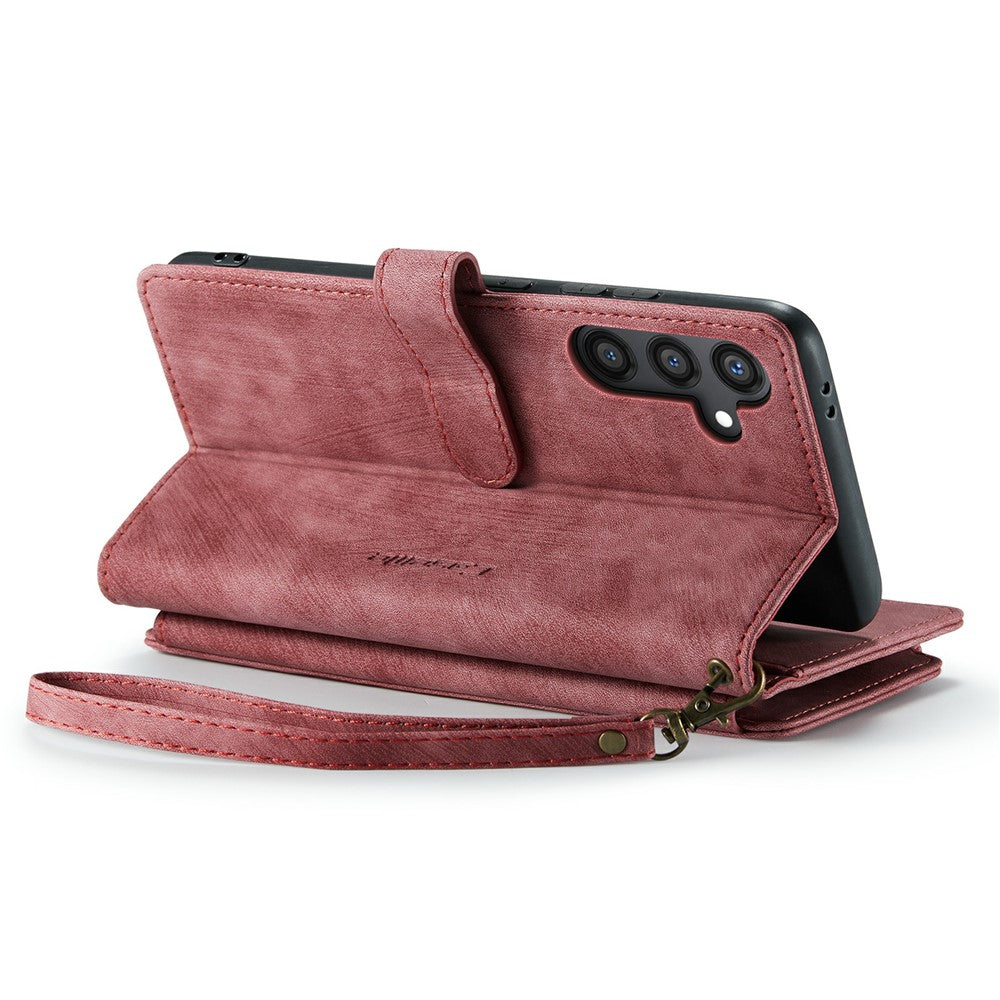 Til Samsung Galaxy S24+ Telefoncovers med Rem CASEME C30 Lynlås Flere Kortindehaver PU Lædercover