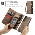For Samsung Galaxy S24 Phone Cases CASEME 008 Leather Cover with Detachable Wallet and Strap
