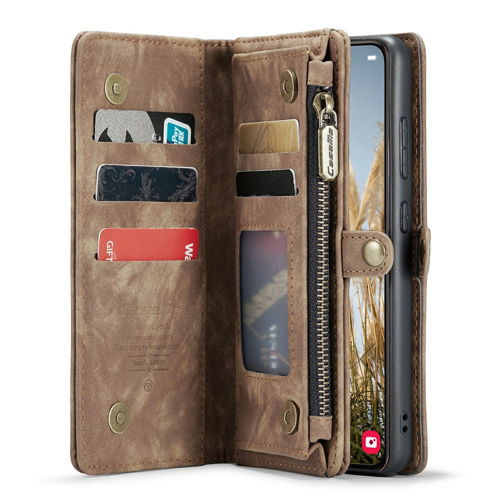 For Samsung Galaxy S24 Phone Cases CASEME 008 Leather Cover with Detachable Wallet and Strap