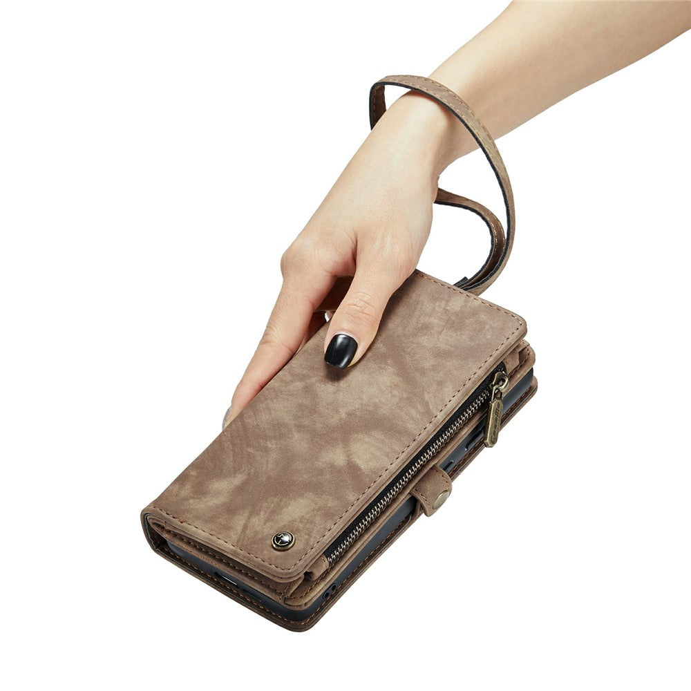 For Samsung Galaxy S24 Phone Cases CASEME 008 Leather Cover with Detachable Wallet and Strap