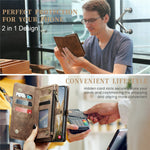 For Samsung Galaxy S24 Phone Cases CASEME 008 Leather Cover with Detachable Wallet and Strap
