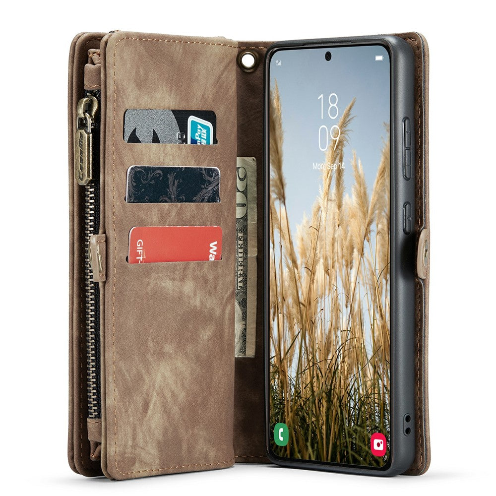 Til Samsung Galaxy S24+ Covers CASEME 008 Lædercover med Aftagelig Pung og Rem